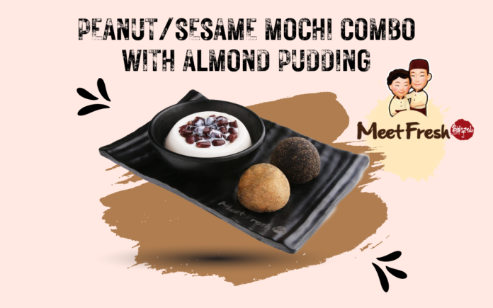 Peanut Sesame Mochi Combo with Almond Pudding